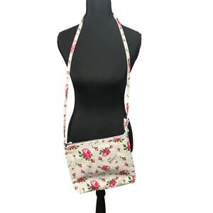 Betsey Johnson Pink Floral Crossbody Bag XOX Betsy White medium Purse